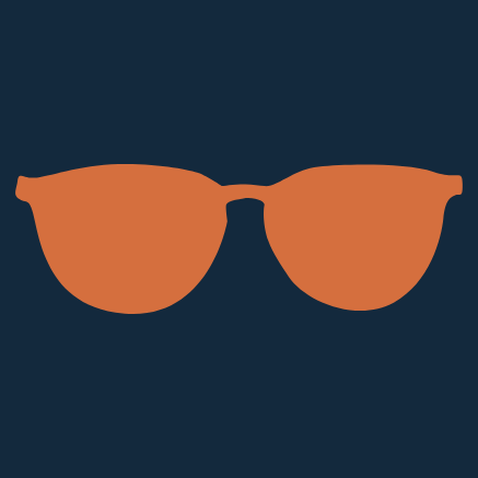 Orange vector of glasses on blue background