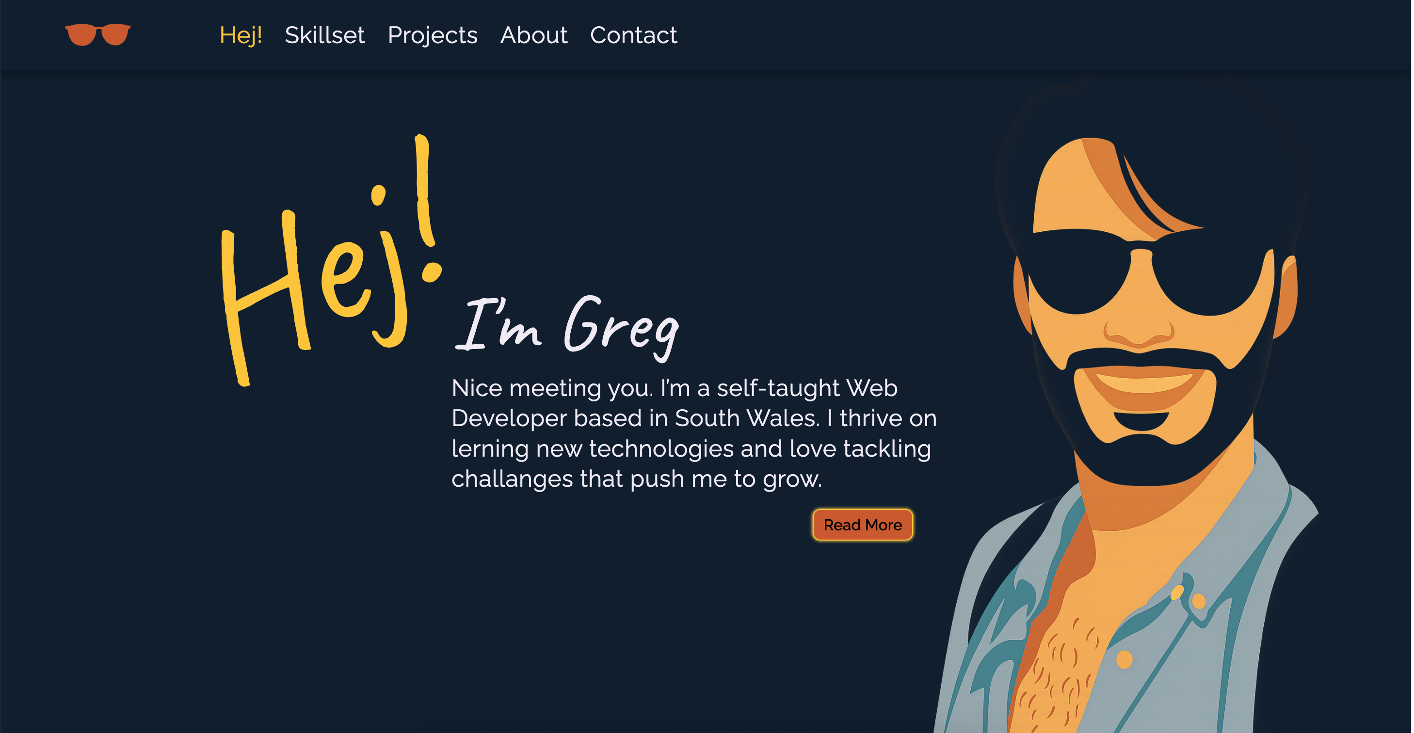 Screenshot of this portfolio website.